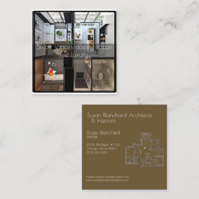 architect and designer floor plan business card (Front/Back)