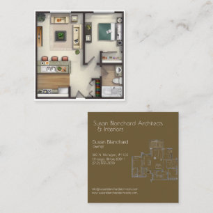 architect and designer floor plan business card