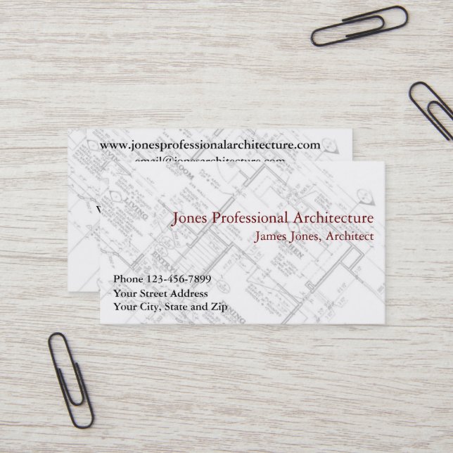 Architect Architecture Home Builder Business Card (Front/Back In Situ)