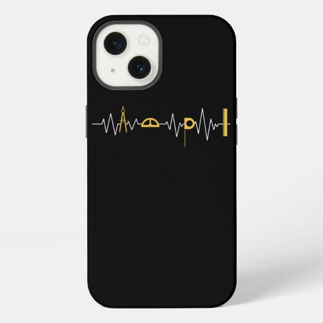 Architect Architecture Tool Heartbeat Pulse iPhone Case (Back)
