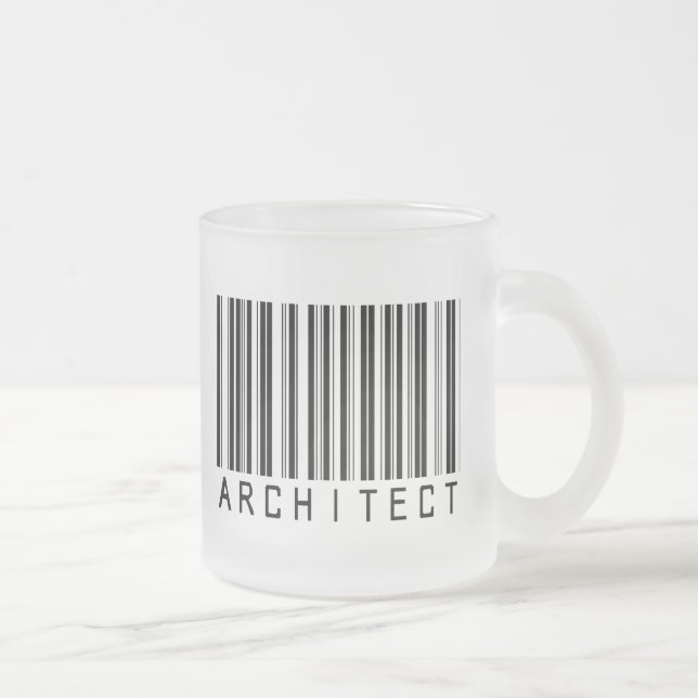 Architect Barcode Frosted Glass Coffee Mug (Right)