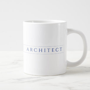 ARCHITECT Big White Mug / Navy Blue
