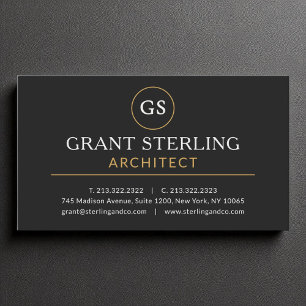 Architect Black Gold Luxury Modern Elegant Business Card