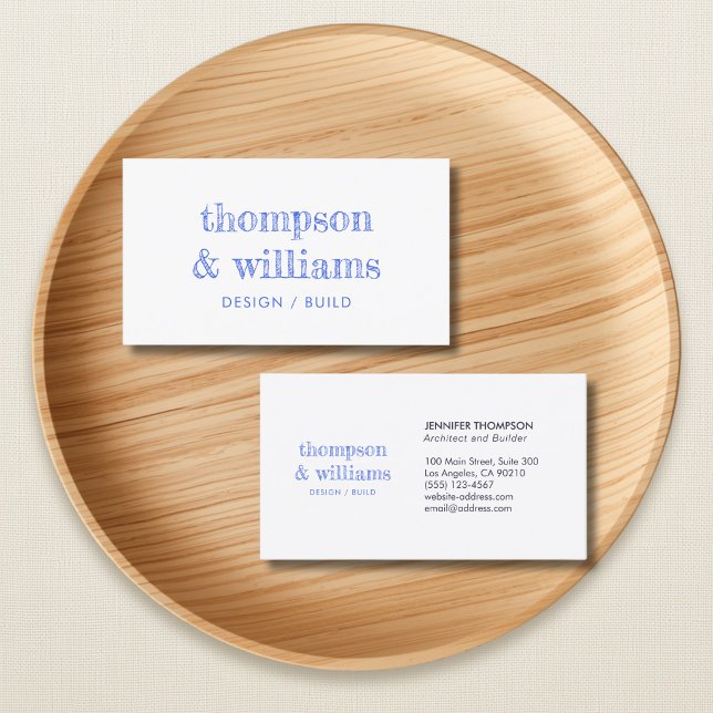 Architect Blue White Professional Business Card (Creator Uploaded)