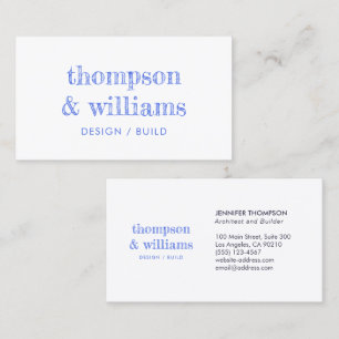 Architect Blue White Professional Business Card