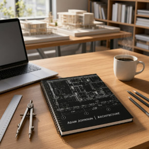Architect Blueprint Custom Name Professional  Notebook