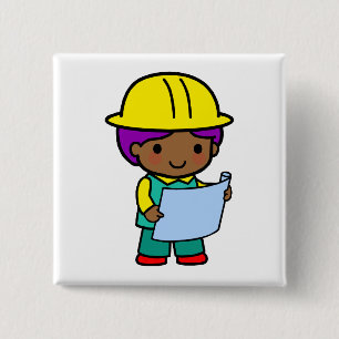 Architect Boy 15 Cm Square Badge
