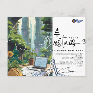 Architect Builder Green Tomorrow Christmas Postcard