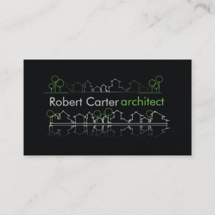 Architect Builder Planner Black Real Estate Agent Business Card
