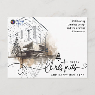 architect-builder-watercolor christmas holiday postcard
