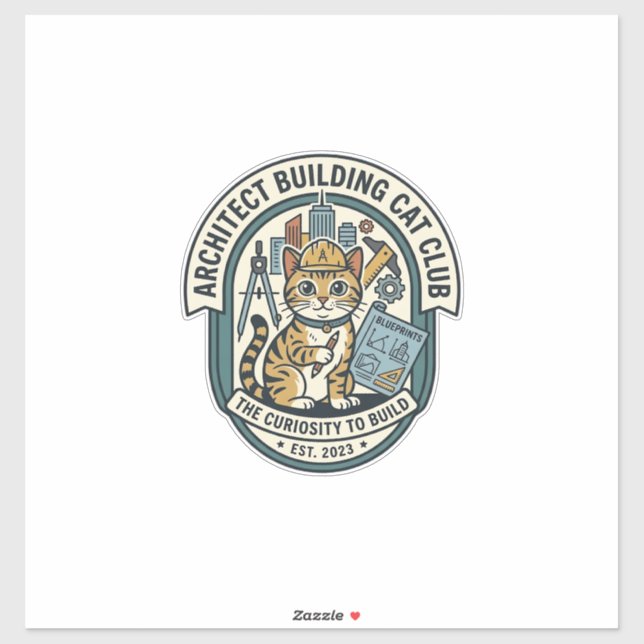 Architect Building Cat Cat Graphic Tee Art - Archi (Sheet)