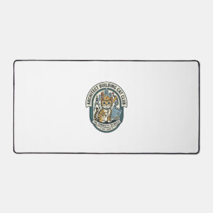Architect Building Cat Cat Graphic Tee Art - Archi Desk Mat