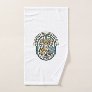 Architect Building Cat Cat Graphic Tee Art - Archi Hand Towel