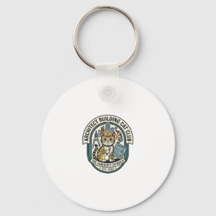 Architect Building Cat Cat Graphic Tee Art - Archi Key Ring
