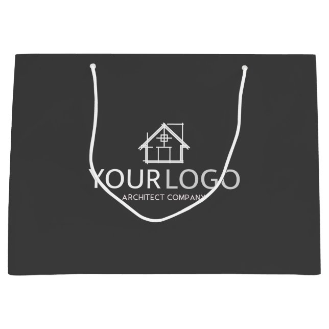 Architect Company Startup Business Logo Stationery Large Gift Bag (Front)