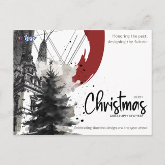 Architect Construction Builder Modern Christmas Holiday Postcard