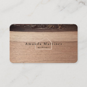 Architect Construction Home Wood Business Card