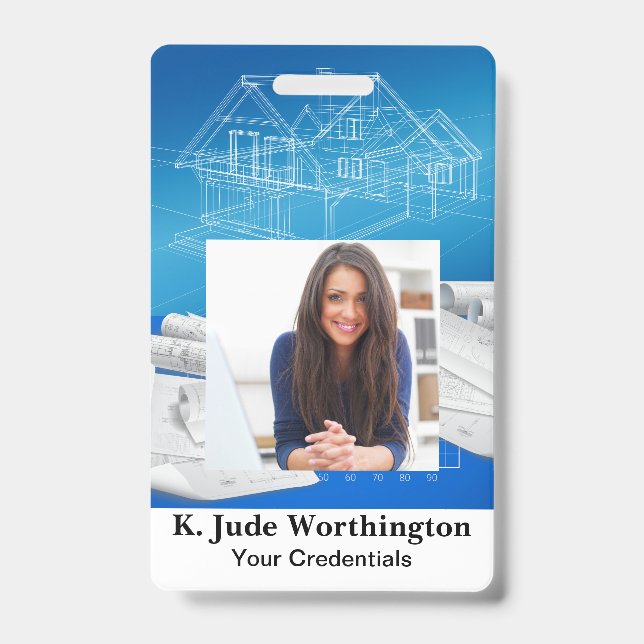 Architect Contractor Real Estate - See Back ID Badge (Front)