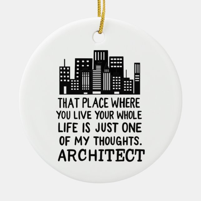 Architect Definition Ceramic Tree Decoration (Front)