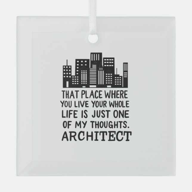 Architect Definition  Glass Tree Decoration (Front)