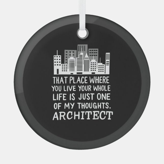 Architect Definition Glass Tree Decoration (Front)