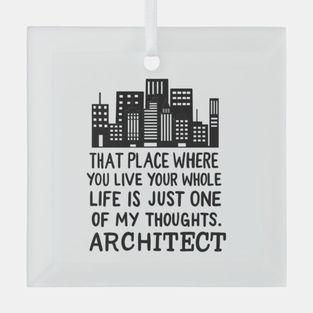 Architect Definition Glass Tree Decoration (Front)