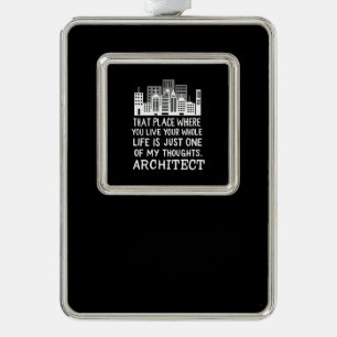 Architect Definition Silver Plated Framed Ornament