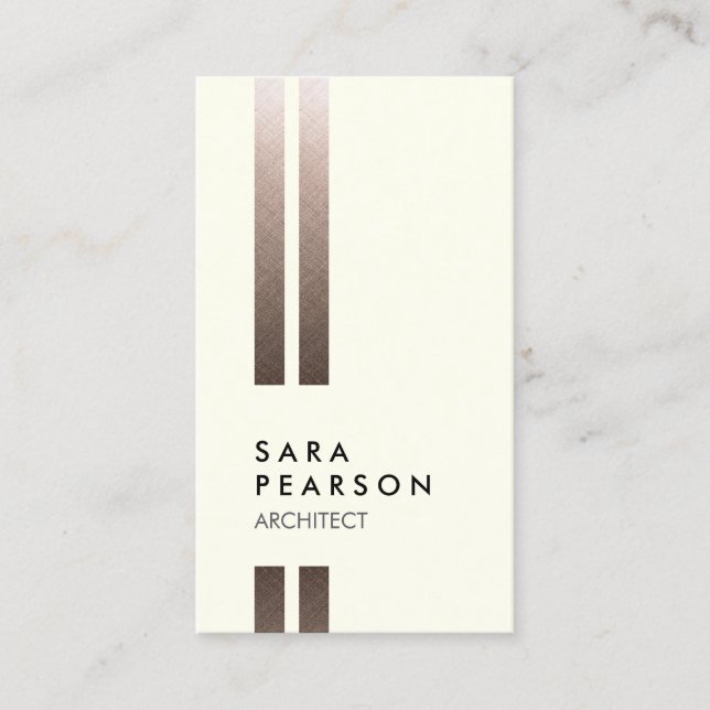 Architect Double Faux Gold Stripe Business Card (Front)