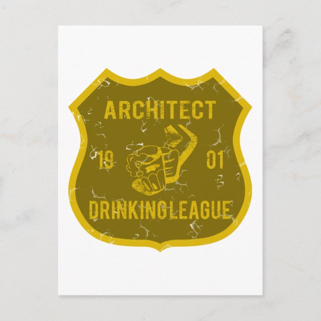 Architect Drinking League Postcard (Front)