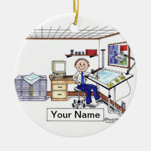 Architect/Engineer - Male Ceramic Tree Decoration