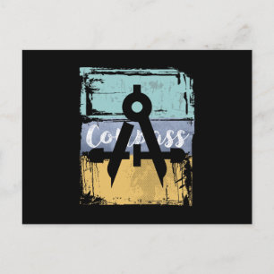 Architect Engineer Vintage Retro Compass Postcard