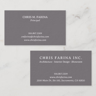 Architect Firm Business Card in Fossil Gray