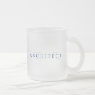 ARCHITECT Frosted Glass Mug / Navy Blue