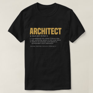 ARCHITECT funny Definition with yellow colour T-Shirt