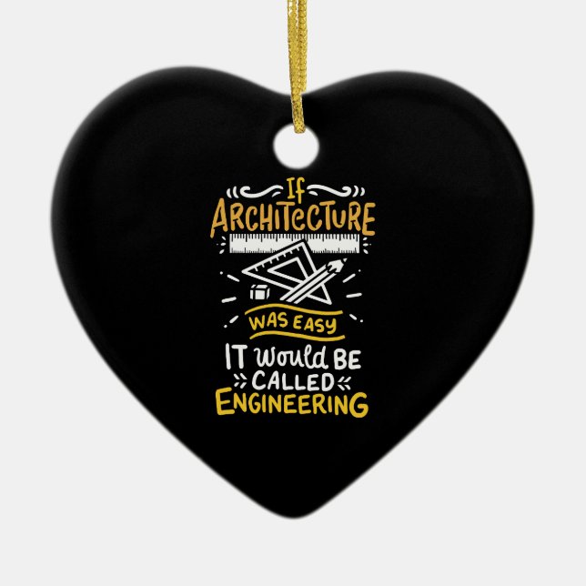 Architect Gifts Ceramic Tree Decoration (Front)