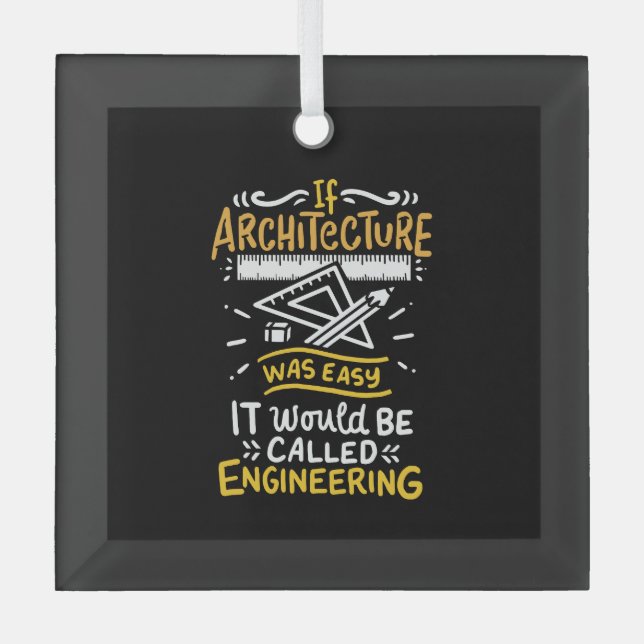 Architect Gifts Glass Tree Decoration (Front)