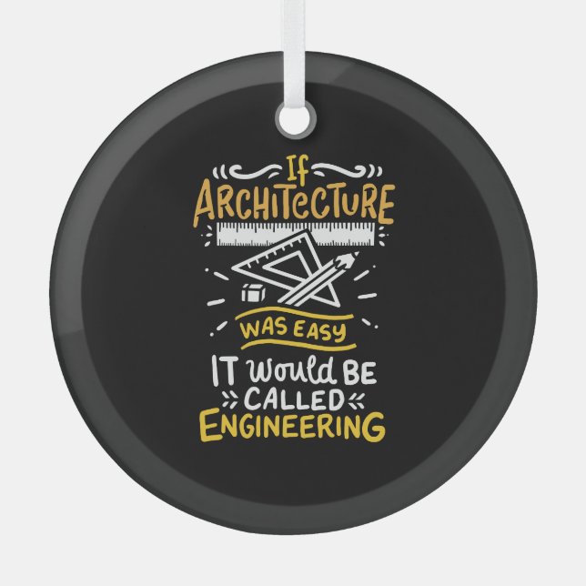 Architect Gifts Glass Tree Decoration (Front)