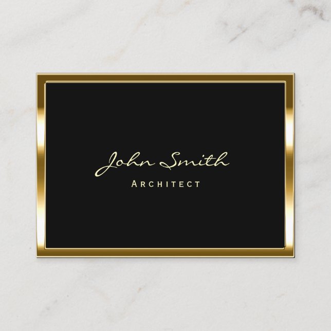 Architect Gold Frame Professional Business Card (Front)