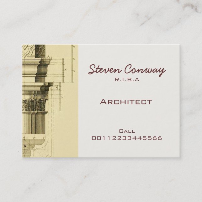 Architect ~ Gothic Architecture Design Business Card (Front)