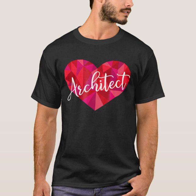 Architect Hear Low Poly Geometric T-Shirt (Front)