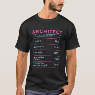 Architect Hourly Rate Architecture Humour Urban Pl T-Shirt