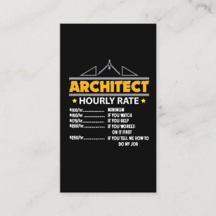 Architect Hourly Rate Funny Handyman Dad Business Card