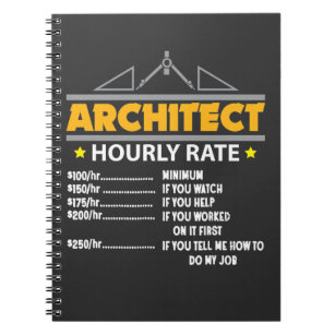 Architect Hourly Rate Funny Handyman Dad Notebook