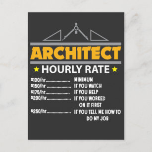 Architect Hourly Rate Funny Handyman Dad Postcard