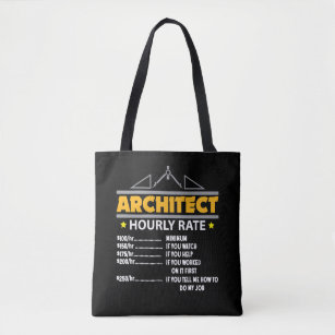 Architect Hourly Rate Funny Handyman Dad Tote Bag