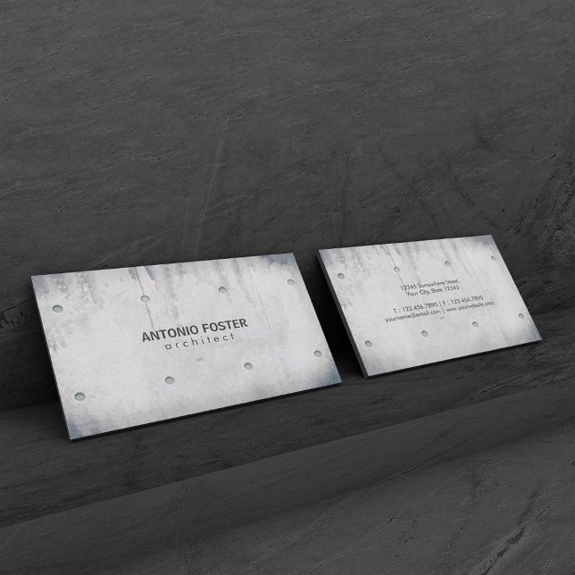 Architect Interior Designer Exposed Concrete Wall Business Card (Creator Uploaded)