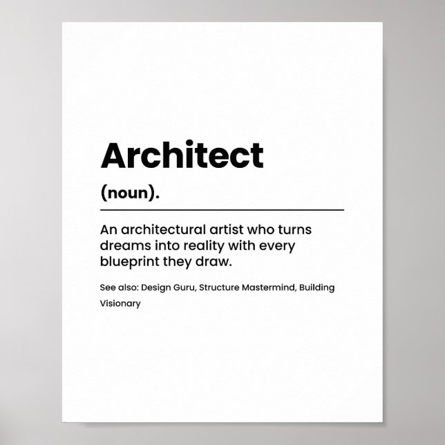 Architect job Definition Poster (Front)
