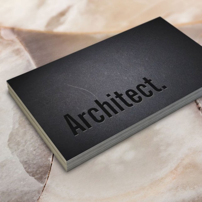 Architect Minimalist Bold Text Elegant Black Business Card (Creator Uploaded)