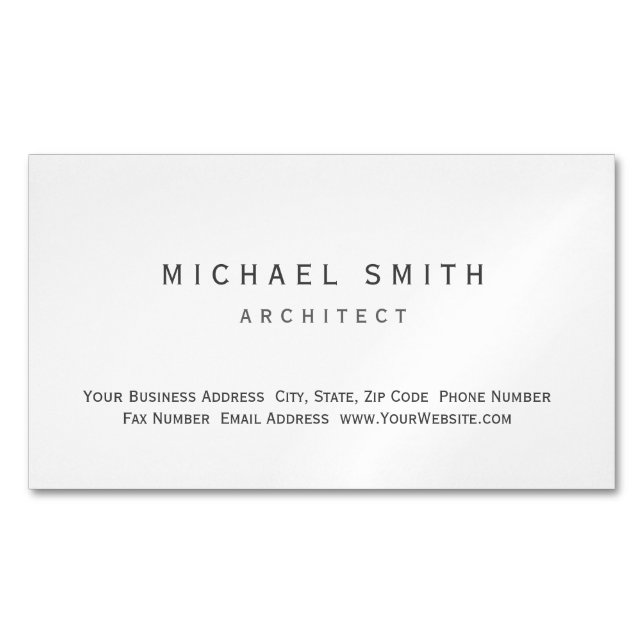 Architect Modern Simple Minimal Business Card (Front)