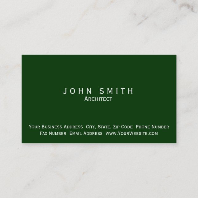 Architect Modern Simple Minimal Business Card (Front)